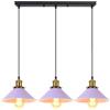 iDEGU 3 Luci Lampada a Sospensione Retrò, Vintage Lampadario a Sospensione in Stile Edison Attacco E27 Plafoniera Moderna Lampade da Soffitto per Cucina Caffè Bar Sala da Pranzo, 22cm, Viola