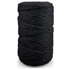 Netuno 1x corda macramè colorata nero 5 mm 100 m corda cotone singola ritorta corda naturale colorata per macramè filo singolo macramè cordoncino colorato filato gomitolo cotone uncinetto