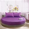 KXCAQ Lenzuolo morbido cotone rotondo lenzuolo con angoli tinta unita copriletto rotondo copriletto coprimaterasso coprimaterasso lenzuolo morbido 220x220 cm viola