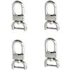 TopHomer 4 ganci girevoli con chiusura a scatto, anelli a D da 1,27 cm, chiusura a moschettone con barra a vite, accessori fai da te per portachiavi, borse, borse a tracolla (argento)