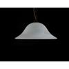 Generico Lampadario a sospensione classica in vetro con catena 1 luce Duna Bianco D.40 cm lampada da soffitto in vetro per cucina bagno camera soggiorno scala corridoio cucinino
