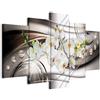 Cuadros B&D XXL - Quadro 200x100 cm 5 Pezzi - Stampa su Tela Strutturata Grande - Quadri Moderni Componibili Camera da Letto Matrimoniale - Stampe da Parete Arte - Fiore Orchidea Diamond b-A-0238-b-n