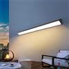 MOLOURK LED Terrazza Impermeabili Applique da parete Esterno Moderna Nera Lampada da parete Interni Metallo Acrilico Barra Luminosa Lunga Bagno Soggiorno Scale Illuminazione da parete (4000K,40CM)