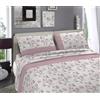 Home Tresor Completo Lenzuola Invernale Felpate in Flanella Matrimoniali 100% Cotone Flanellato Anti Pilling Set Letto 2 Piazze Parure Sopra Sotto e Federe Caldo e Morbido Fantasia Floreale - Rose Rosa