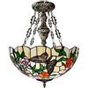WDBZTJ Lampadario A Farfalla in Stile Tiffany, Plafoniera in Vetro Colorato, Lampada A Sospensione Vintage Per Camera Da Letto, Soggiorno, Sala Da Pranzo, Corridoio [Classe Energetica A ++],B,40cm