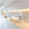 DE SANCTIS LIGHT DESIGN LED Sottopensile Cucina Barra Led Soggiorno Camera Profilo Con Sensore Dimmer Sfioramento Touch Lampada Striscia Luce Luminosa Made In Italy (60cm Profilo Nero, Luce calda)