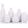 QIANLING Set di 6 Vasi Moderni Bohémien in Ceramica Bianca per Fiori Secchi, Piccoli Vasi per Decorazione e Centrotavola alla Rinfusa