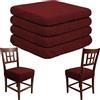 HAND Set 4 Cuscini per Sedie Cucina - Cuscini per Sedie in Legno con Elastico Perimetrale Antiscivolo, Sfoderabili con Cerniera, Imbottitura Inclusa (Bordeaux)