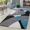 TT Home Tappeto Soggiorno Moderno Pelo Corto Effetto 3D Geometrico A Onde, Colore:Turchese 3, Dimensione:240x330 cm