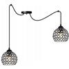 Light Home LH Light-Home Spider Crystal Lampadario a Sospensione - Lampadario Ragno per Soggiorno Camera da Letto e Cucina - Lampade a Sospensione in Vetro con Paralume Moderno - 2 Luce - E27 - Nero