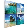 murando - Set di 4 Quadri Multipannello Moderni Mare Turchese Tropico 80x80 cm (4 pz. 40x40 cm ognuno) - Collage 4 Pezzi - Canvas con Struttura - Murale Arte - Componibili Soggiorno c-B-0048-b-i