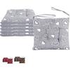 VIRSUS Set 6 Cuscini per Sedie a 4 Punti con Lacci 022, Misura 40x40 cm, Coprisedia da cucina, Imbottitura Poliestere e Rivestimento Cotone e Poliestere, Made in Italy (Grigio con Cuori)