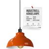 LEDSone Industrial Pendant Light Retro Chandelier Ceiling Light Vintage Lamp Ceiling Lighting Metal Shade for Restaurant Living Room Bedroom Kitchen Hallway Bar (Arancia)