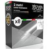 Eurocali Copertura Angolare Profilo alluminio per Strisce LED MEDUSAFLEX mod. Aurelia 2 Metri - Trasparente - Made in Italy in Policarbonato stabilizzato UV certificata UL94HB - Pacco da 8