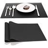 Ainimi Set di 2 tovagliette in silicone, misura grande, 45 x 32 cm Nero
