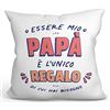 Mugffins Cuscino PAPÀ/PADRE - En italiano - Sono l'Unico Regalo di cui Hai Bisogno - Idee Regali Divertenti - Rivestimento e Imbottitura (40x40 cm). Tatto Cotone