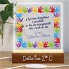 D&Vlab Lampada a led da notte personalizzata con Nomi alunni classe Luce notturna in Plexiglass Trasparente cornice in legno per Tavolo - Idea Regalo Maestra Insegnante fine anno Scolastico