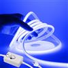 HEGEHE - Striscia LED Neon COB 220V Dimmerabile [0.5m, Blu], IP65 Impermeabile Flessibile, 288 LEDs/M Striscia LED Silicone Tagliabile CRI85+, Decorazione per Casa/Negozio