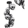 hofstein Plafoniera Chehalis, plafoniera moderna in metallo/vetro in nero/fumo, lampada dal design retrò/vintage con paralume in vetro fumé, 8 luci, 8 x G9, lampadine non incluse