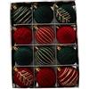 MLordoarf Set di 12 palline floccate, in velluto vintage rosso e oro, decorazione per albero di Natale floccata bordeaux, grandi palline decorative infrangibili da appendere per ghirlande natalizie