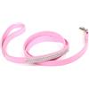 Worparsen Guinzaglio per animali domestici di pregevole fattura guinzaglio per cani con design con strass scintillanti, comodo guinzaglio in pelle artificiale rosa, M
