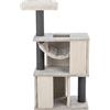 TRIXIE Tiragraffi Juliano 44457 grigio - Tiragraffi multilivello con colonna in sisal, amaca, opzioni per graffiare e giocare, comodo e robusto