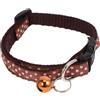 GRIRIW Collare a Pois con Campanello Regolabile, Leggero, 1, 0 Cm | Pp, Colore Caffè, Portatile da Portare, Texture Confortevole, per Gatto e Cane