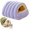 Starnearby Cuccia Calda per Gatti, Cuccia a Grotta per Gatto, Letto Grotta per Gatto, con Cuscino Rimovibile, Nido Accogliente in Peluche per Gatti e Cani di Piccola Taglia (Viola, M:45x30x19cm)