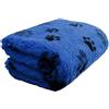 Vetbed Profleece Profleece Non Slip Vet Bedding Originale 100 x 75 cm Tappeto per Cani e Gatti Incontinenti, Anziani, Malati Termoisolante, Filtra i Liquidi, Mantiene il Pelo Asciutto. (Azzurro Zampe Nere)