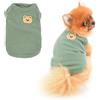 PAIDEFUL T-shirt per cani di piccola taglia Cartoon Patch Primavera Estate Canotta Morbida e confortevole Vestiti per cuccioli Abbigliamento per gattini, Verde, XL