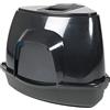 Ebi, Vassoio per lettiera angolare Prism, 60 Zen Series M - 38x56x40cm Nero, con Piedini Antiscivolo, con Porta Nera Semi-Trasparente e Maniglia, Filtro al Carbone Che assorbe Gli odori, in plastica