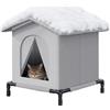 Generic Casetta per gatti da esterni, leggera, con tenda per letto e condominio, compatta, per esterni, inverno, patio, balcone, gioco, rifugio, animali