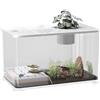 Generic Acquario per pesci, grande kit per acquario, 40 x 21 x 21 cm, area di riposo per tartarughe, contenitore da scrivania moderno per piante acquatiche gamberetti Betta, decorazione per la casa, bianco