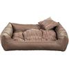 Gutekissen® Letto per Cani in Ecopelle - Stile Divano Elegante - Cuscino Confortevole - Materiali Durevoli e di Alta Qualità EKO (L - 90x75, Beige)