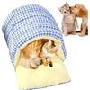 Generico per cani - Casa grotta per cuccioli in cotone, simpatico sacco a pelo chiuso, morbido e caldo materassino per cuccia, soffice in peluche scozzese addensato | Fondo antiscivolo per d