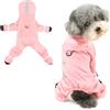 Ranphy Tuta impermeabile riflettente con cappuccio per cani di piccola taglia con stivali cucciolo a quattro zampe giacca leggera poncho Yorkie Chihuahua abbigliamento per esterni, rosa, XXL