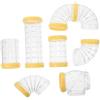 TOGEVAL Kit di Tubi e Tunnel in Plastica Gialli per Criceti con Design Rinforzato All'ingresso del Tunnel, Espande la Gabbia per Piccoli Animali da Gioco