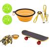 Generic Set di Giocattoli per Skateboard per Tartarugas - Mini Tartotalizzazione Set di Allenamento con Skateboard, Ciotola E Corda di Trazione | Esercizio Divertente Giocattoli per Animali Domestici