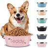Aappping Gamelle Personnalisée Pour Chien Chat Inox,Gravure Laser Texte Prénom Ou Date Gravé, Grande Et Petite Taille Chien Accessoires Cadeau Pour Chiens, Chat Compagnie (Cyan, S)