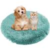 BESTORI Cuccia Cane Interno Rotondo Letto Gatto Cuscini Lavabile in Lavatrice Lettino Morbido Pelosa per Grande Medio Piccolo Cani Gatti, Verde 2, 60 x 60 cm