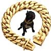 GZGLZDQ 24K Collare D'oro per Cani Collana 32MM Catena per Cani Forte Acciaio Inox Link Slip Chain Collar per Piccoli Cani Medio Grandi (Color : Gold, Size : 70cm/27.5inch)