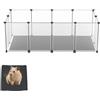 Froadp Recinzione libera in PP con base e tappetino antiscivolo, 12 pezzi, 125 × 63 × 42 cm, recinto per piccoli animali per gatti, cani e roditori, conigli, recinto per animali domestici