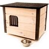 QLS Casetta per gatti, 57 x 47 cm, per esterni, resistente all'inverno, isolata, in legno, sicurezza