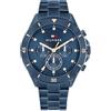 Tommy Hilfiger Orologio Analogico Multifunzione al Quarzo da Donna con Cinturino in Acciaio Inossidabile Blu - 1782743