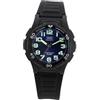 Q&Q VP84J003Y - Orologio da uomo in silicone, con lancette luminose, 10 bar, colore: Nero analogico al quarzo, Nero, 18-20, Bracciale