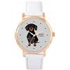 Toff London Black Dachshund Dog Watch Ladies 38mm Case 3atm Resistente all'acqua Movimento al quarzo progettato su misura Lusso alla moda