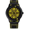 Humism Rhizome Helios Automatico Acciaio Zaffiro Giallo Nero Pelle Orologio Unisex