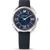 Swarovski Orologio Crystalline Glam, Cinturino in Pelle, Acciaio Inossidabile, Azzurro