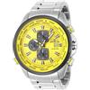 Invicta Aviator 50503 - Orologio da uomo, impermeabile, analogico, movimento al quarzo, in acciaio inox, quadrante giallo, 50 mm