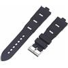ROUHO 8 mm nera Cinturino per orologio da polso in gomma siliconica per BUL-GARI DIA-GONO DP42C14SVDGMT-Argento 22mm